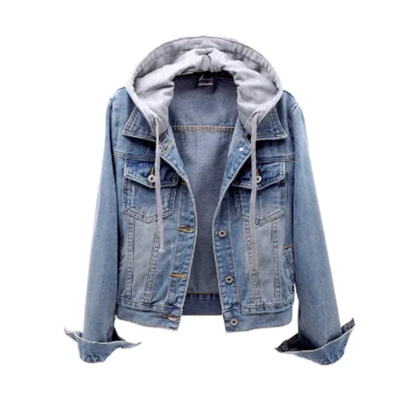 Lena – Kurz geschnittene Jeansjacke mit Kapuze