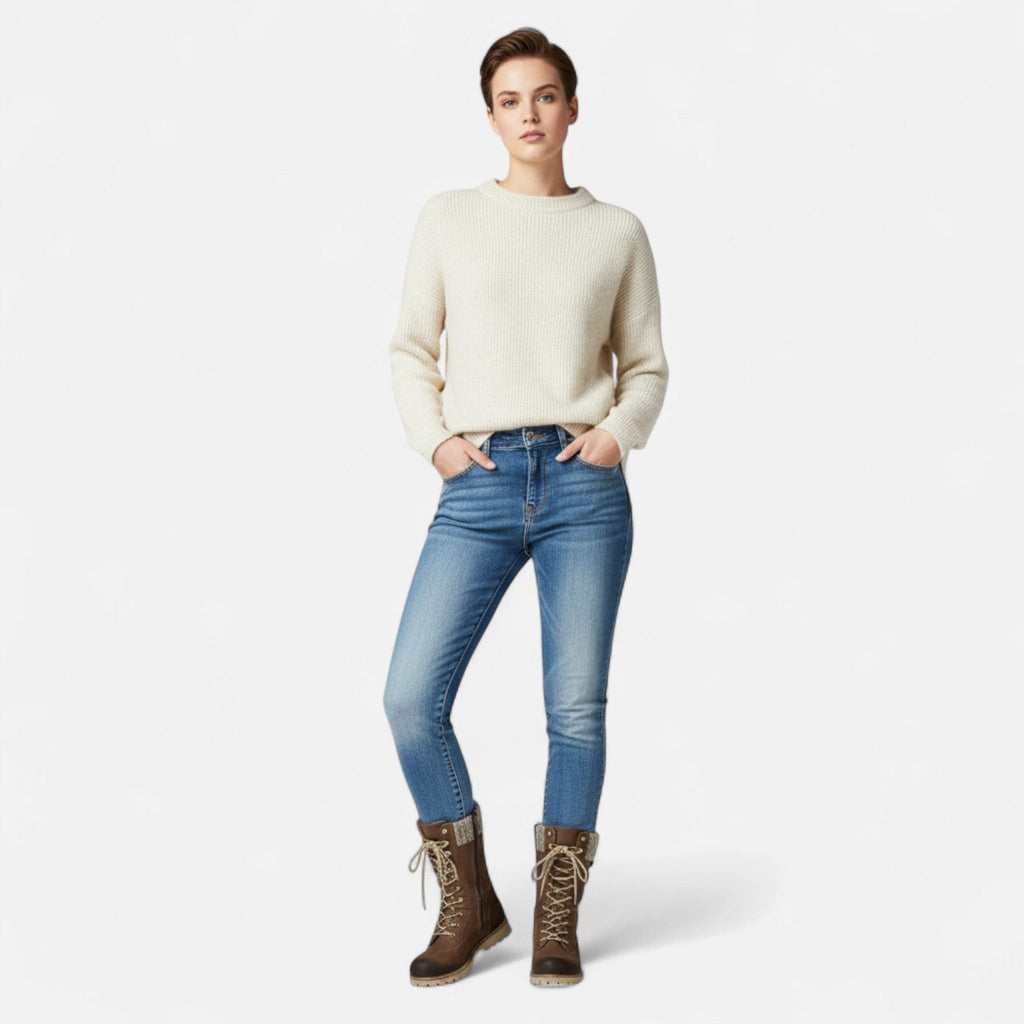 Laura – Robuste Damen Schnürstiefel mit warmem Innenabschluss