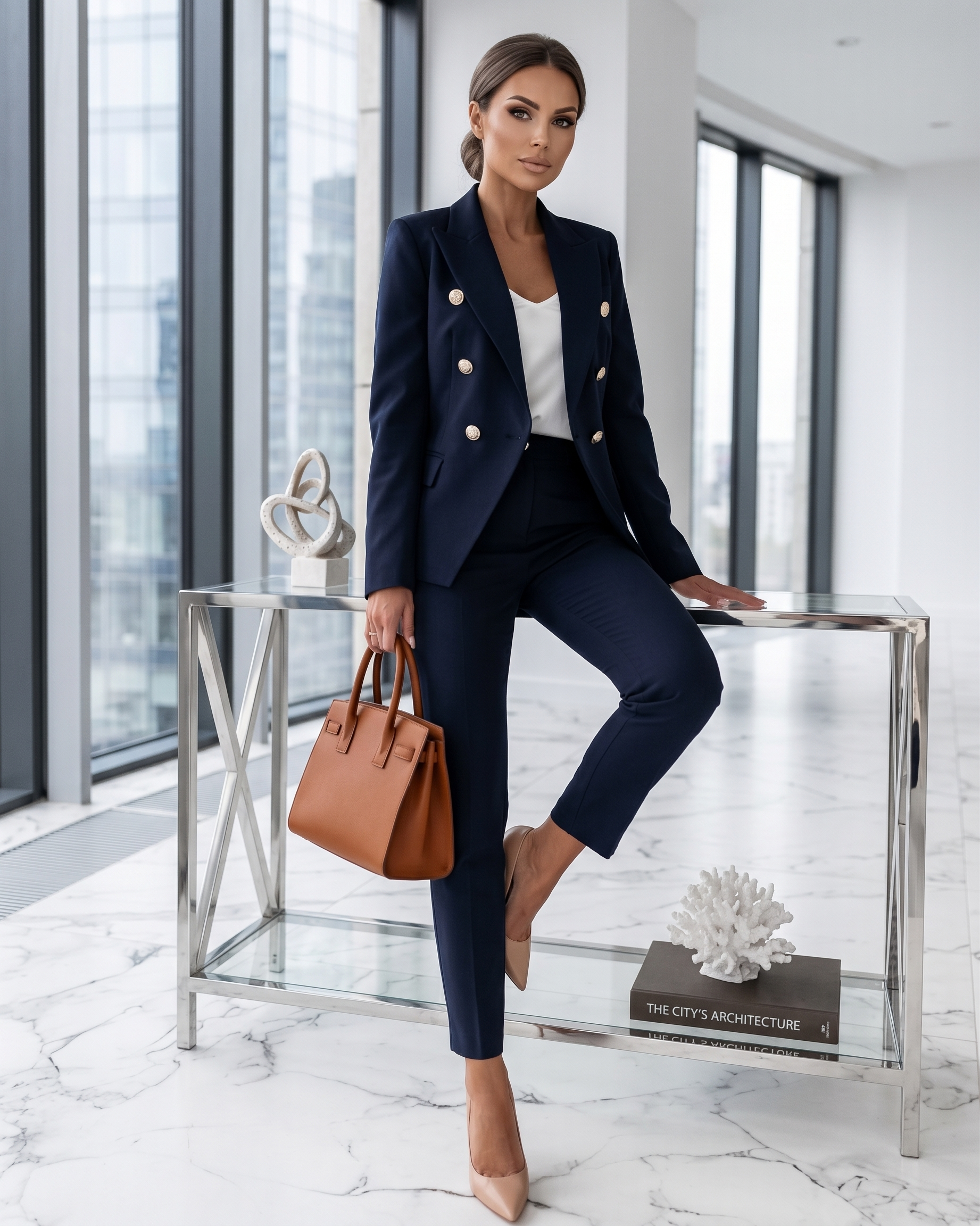 Alina – Damen Business Anzug mit Blazer und Stoffhose