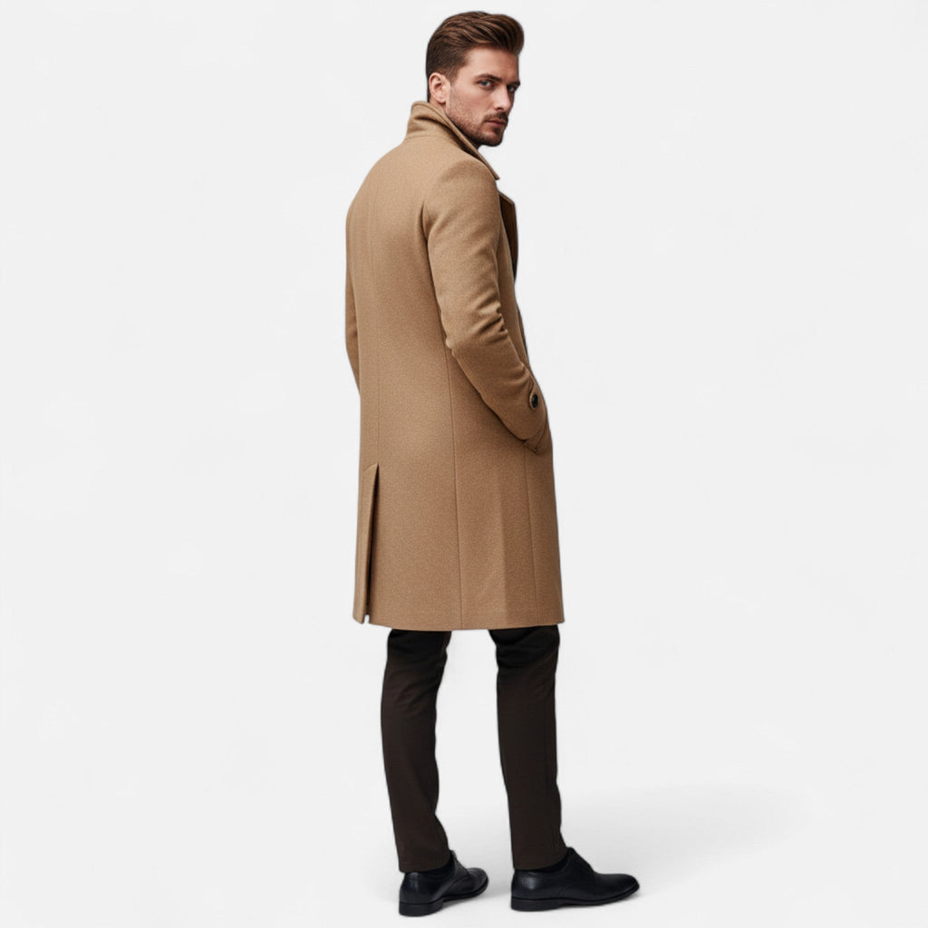 Mateo – Eleganter strukturierter Herren Mantel mit klassischem Revers