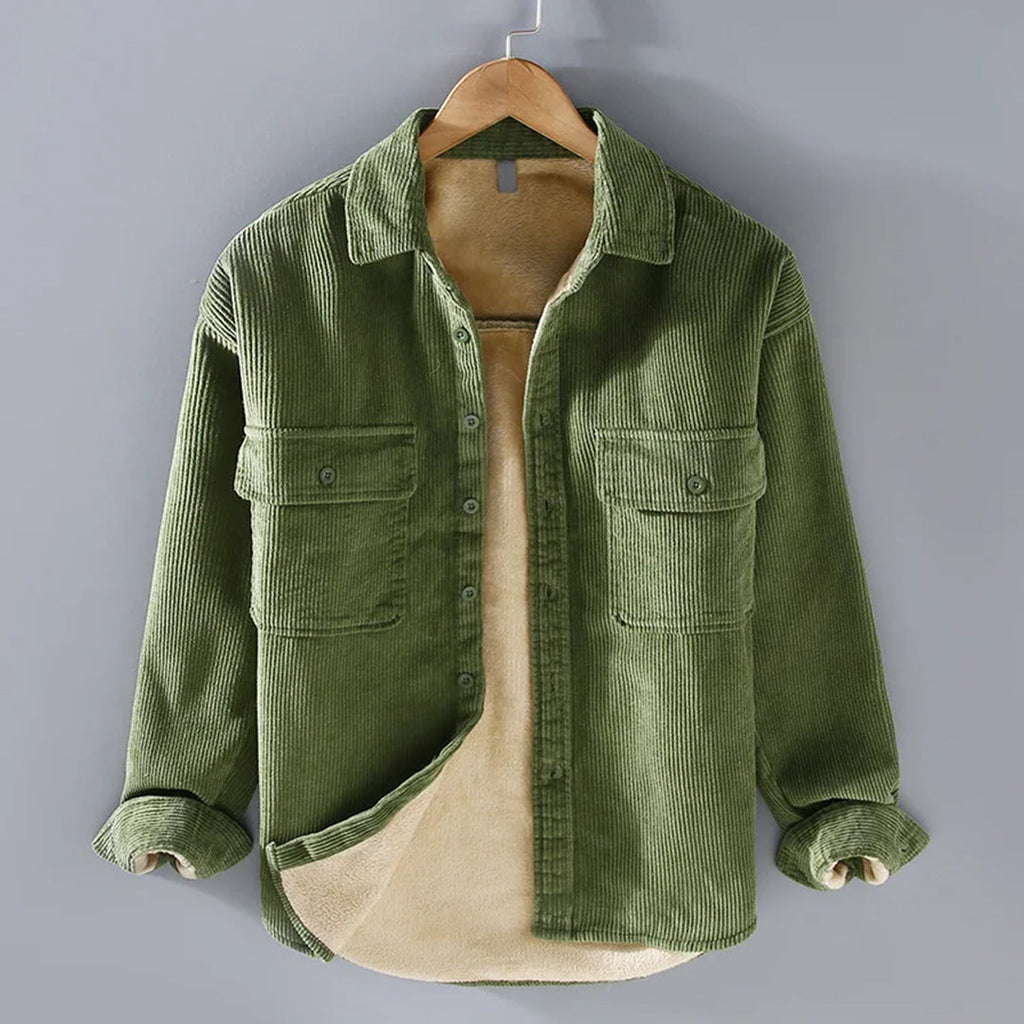 Modische Herren Cordjacke mit Knopfverschluss und praktischen Taschen - J&B - 4 - Annoboutique