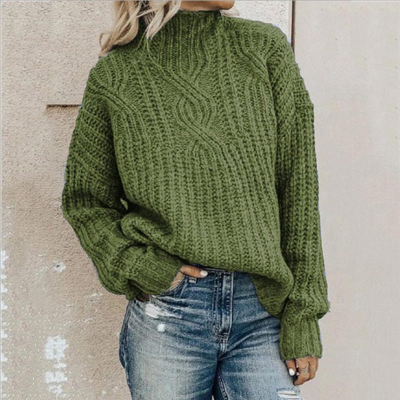 Lena – Damen Winterpullover Rollkragen Strickpullover