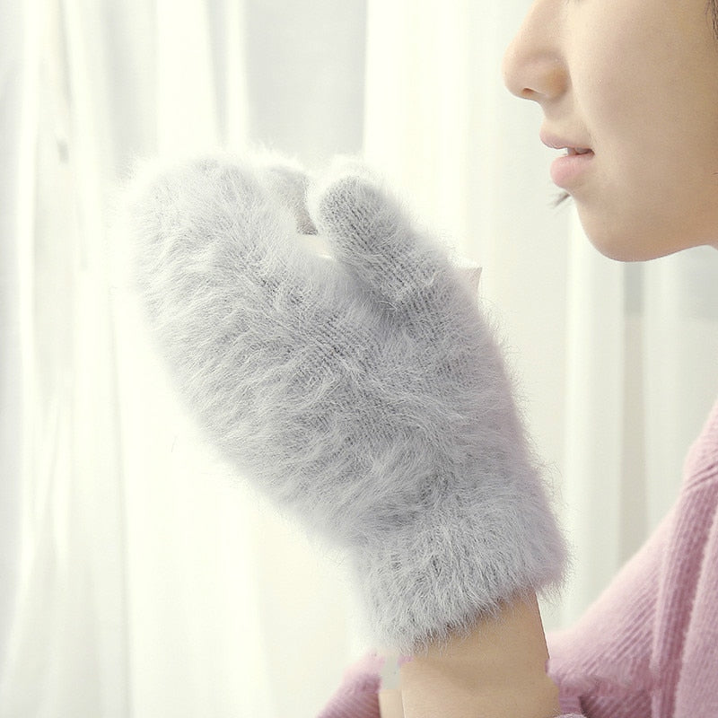Elena – Flauschige Winter-Fäustlinge für Damen