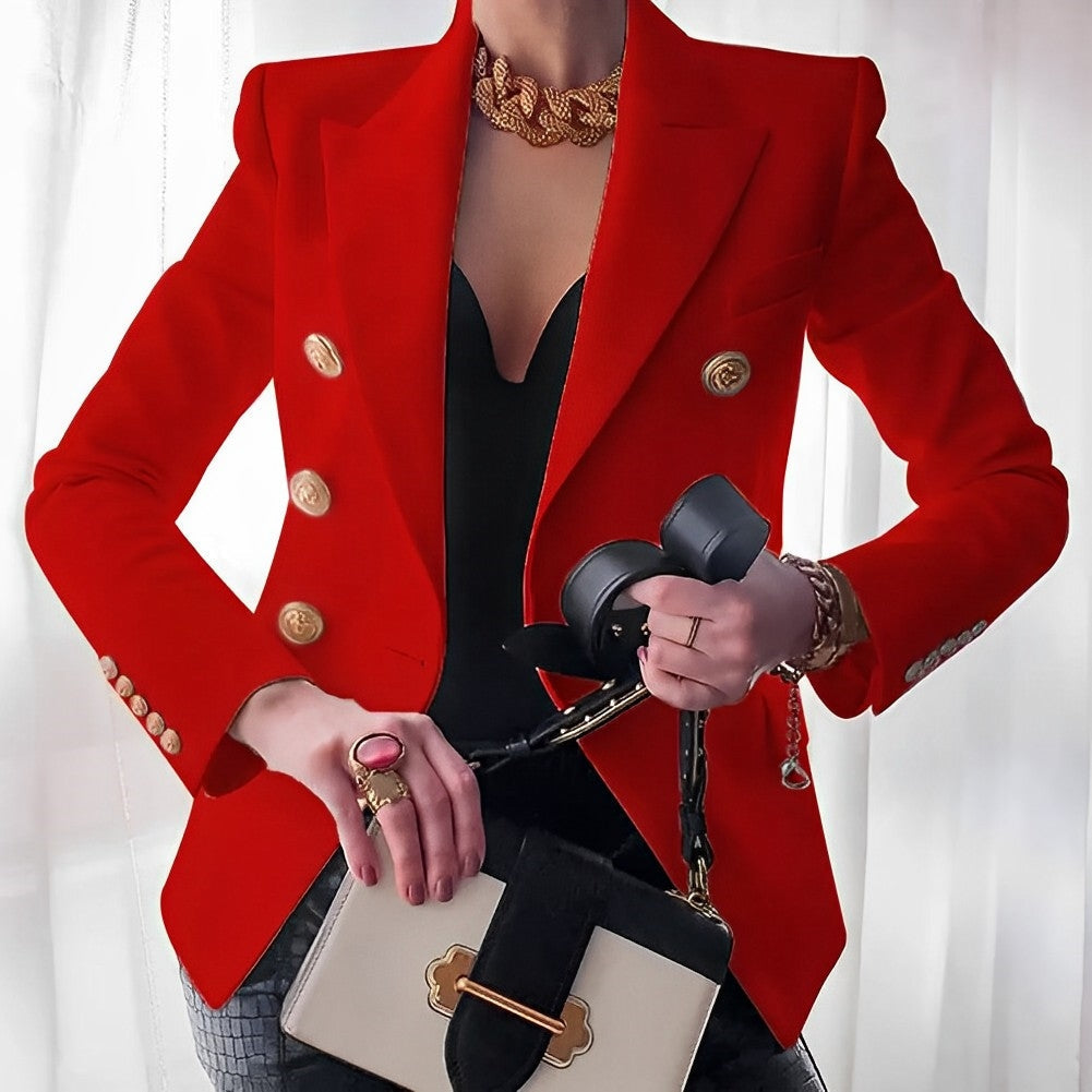 Claudia - Damen Blazer mit Doppelreiher und goldenen Knöpfen