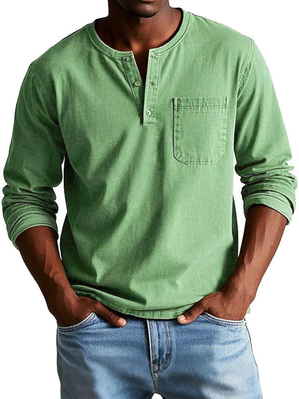 Jonas – Herren Henley Shirt mit Knopfleiste und Brusttasche