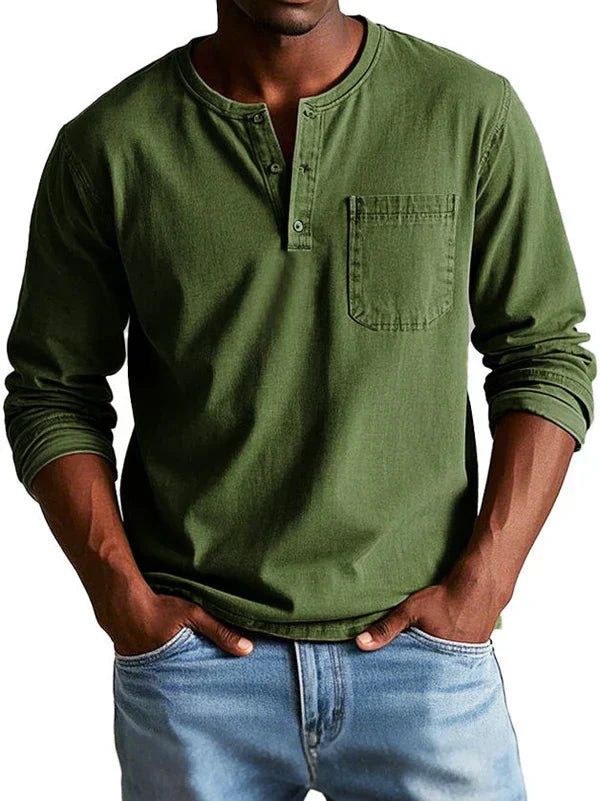 Jonas – Herren Henley Shirt mit Knopfleiste und Brusttasche