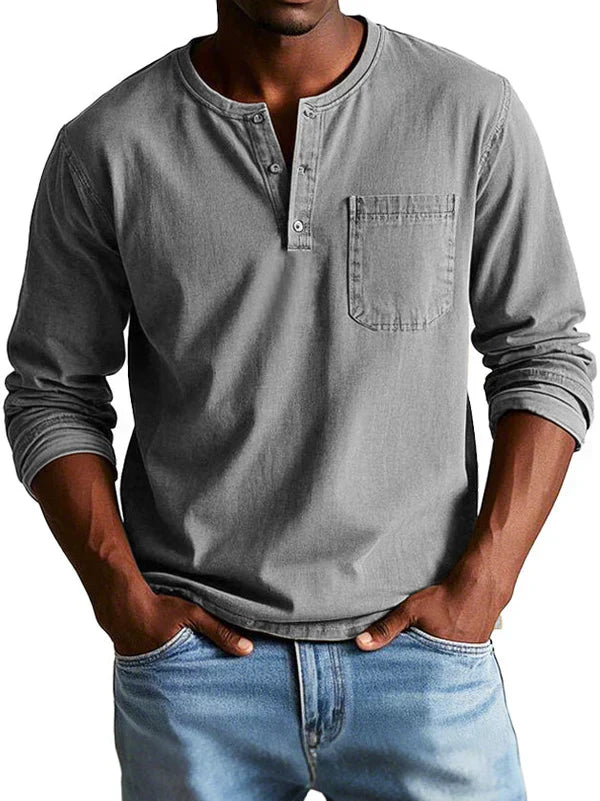 Jonas – Herren Henley Shirt mit Knopfleiste und Brusttasche