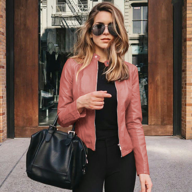 Lea – Minimalistische Lederjacke für Damen