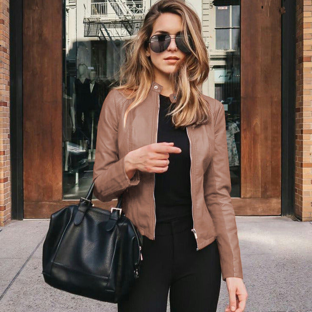 Lea – Minimalistische Lederjacke für Damen