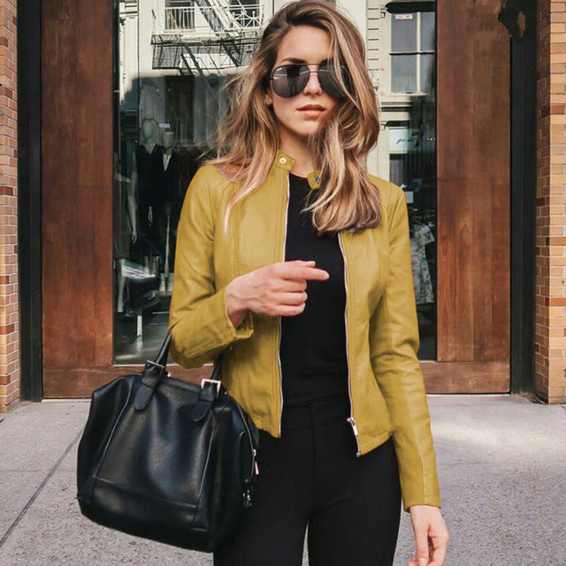 Lea – Minimalistische Lederjacke für Damen