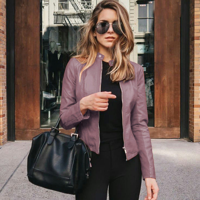 Lea – Minimalistische Lederjacke für Damen
