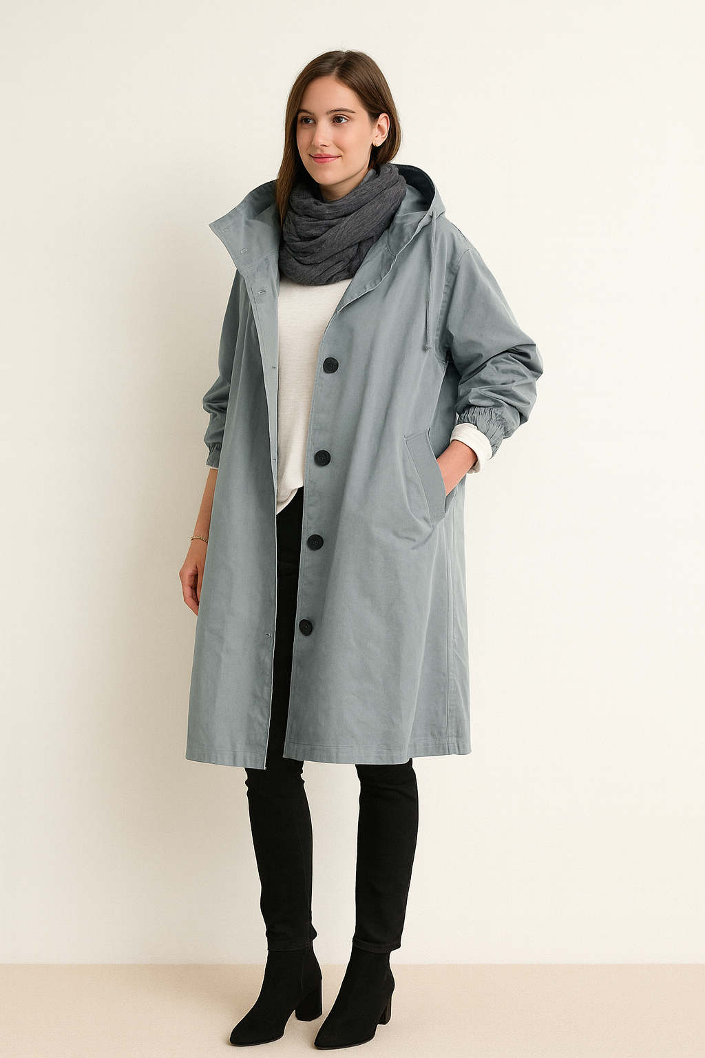 Laura – Damen Wasserdichter Regenmantel Mit Kapuze