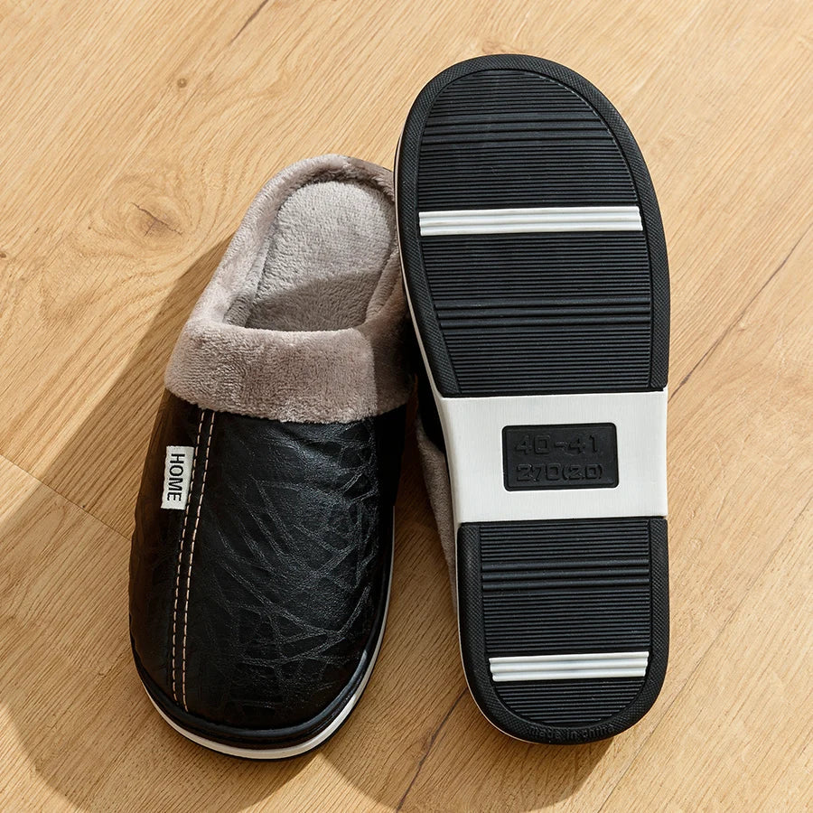 Jonas – Herren Hausschuhe mit Warmfutter und rutschfester Sohle