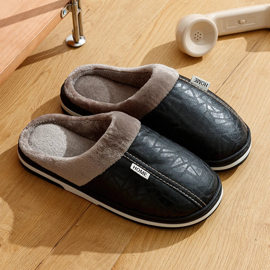 Jonas – Herren Hausschuhe mit Warmfutter und rutschfester Sohle