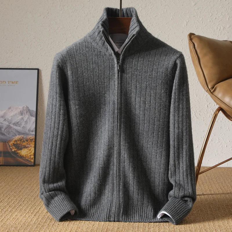 Oliver – Eleganter Strick-Zip-Pullover für Herren im modernen Winter-Look