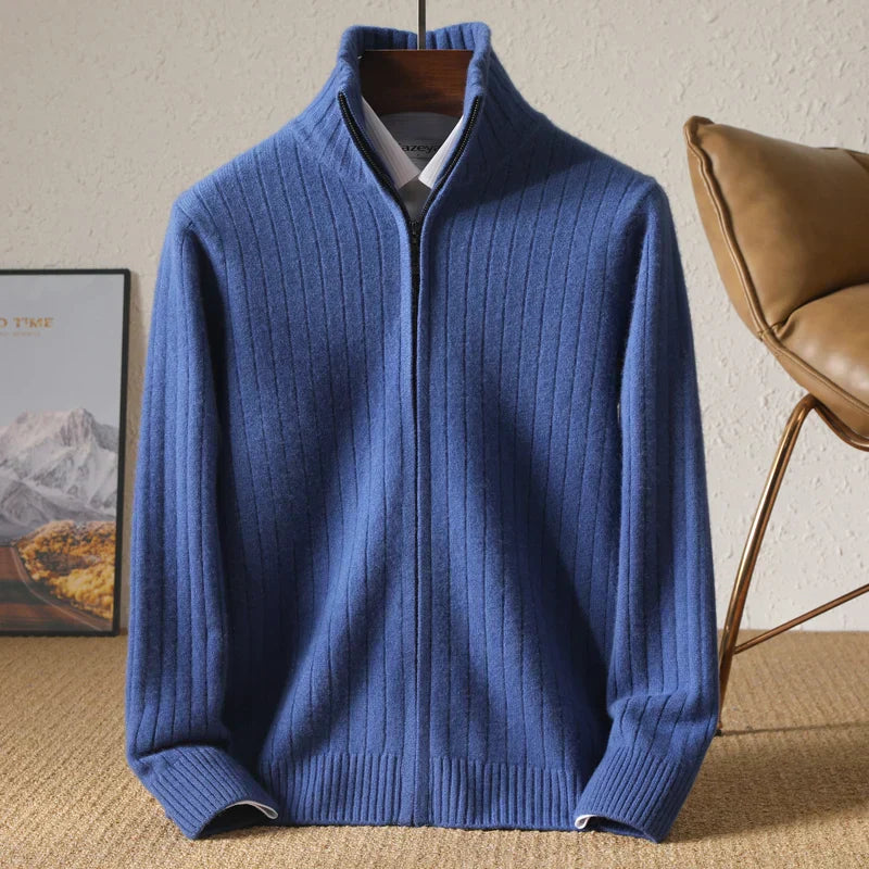 Oliver – Eleganter Strick-Zip-Pullover für Herren im modernen Winter-Look