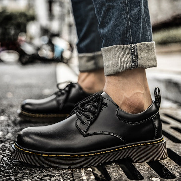 Leon - Herren Leder Halbschuhe mit Schnürung und robuster Sohle