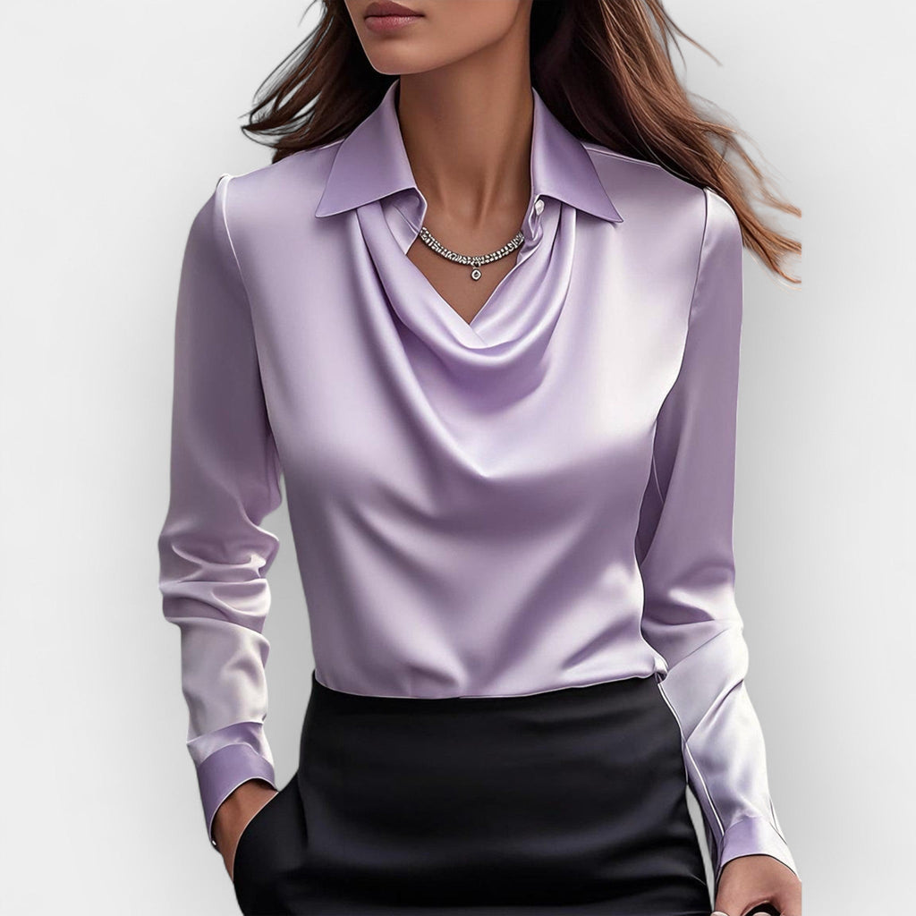 Sofia – bluse mit Wasserfallkragen Damen