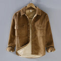 Modische Herren Cordjacke mit Knopfverschluss und praktischen Taschen - J&B - 1 - Annoboutique