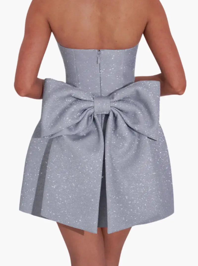 Liora - Damen Minikleid funkelnd mit ausgestelltem Rock