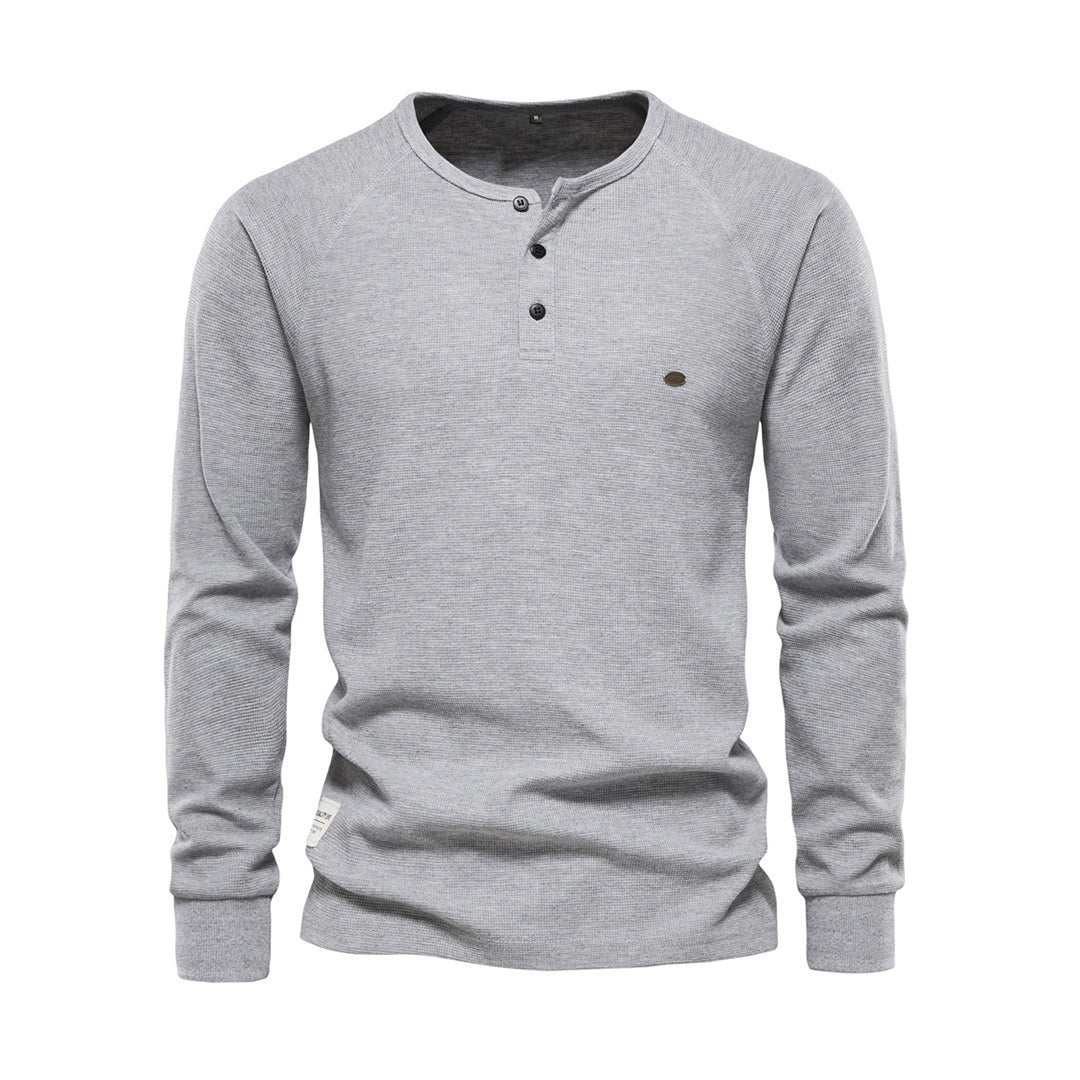 Adrian – Herren Longsleeve mit Knopfleiste