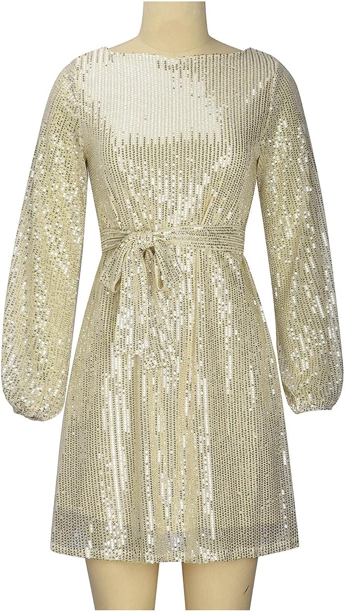 Aurora – Damen Glitzer Abendkleid Cocktailkleid mit Pailletten