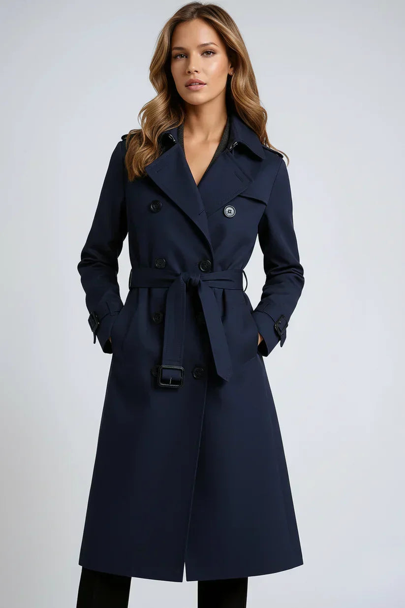 Trenchcoat Damen mit klassischem Schnitt und Gürtel | A&B - 3 - Annoboutique