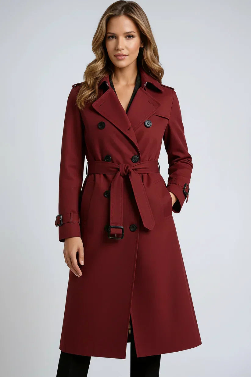 Trenchcoat Damen mit klassischem Schnitt und Gürtel | A&B - 5 - Annoboutique