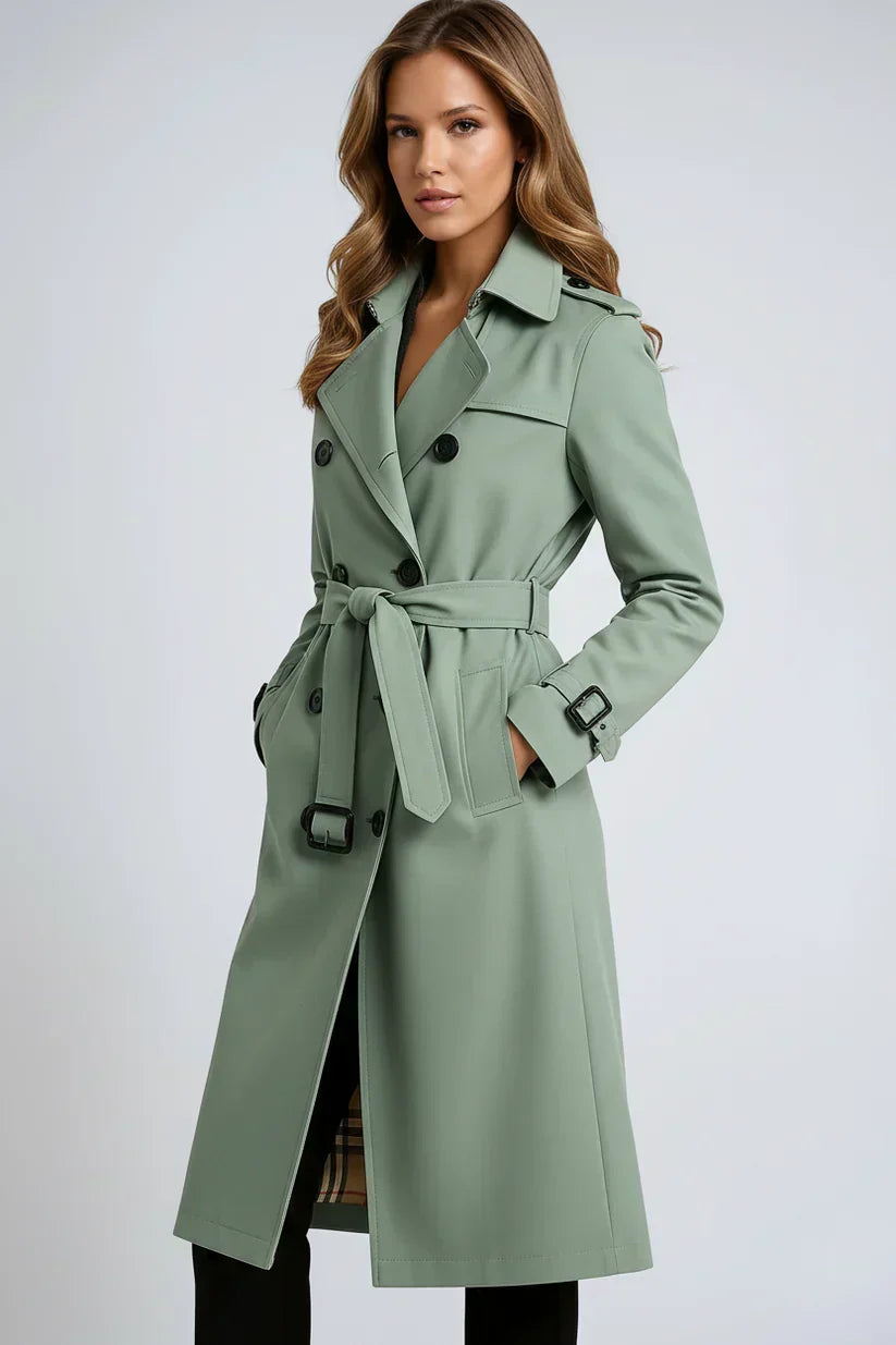 Trenchcoat Damen mit klassischem Schnitt und Gürtel | A&B - 4 - Annoboutique