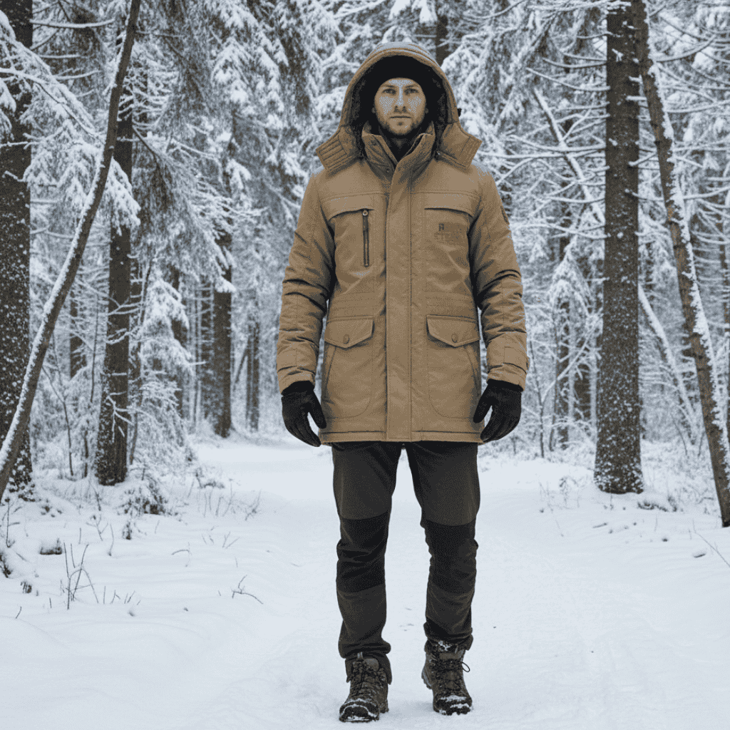 Herren Jacke mit Fleece-Innenfutter und Abnehmbarer Kapuze - J&B - 11 - Annoboutique