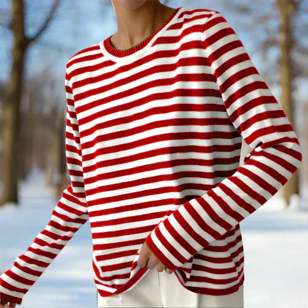 Amelia – Lässiges gestreiftes Damen Langarmshirt