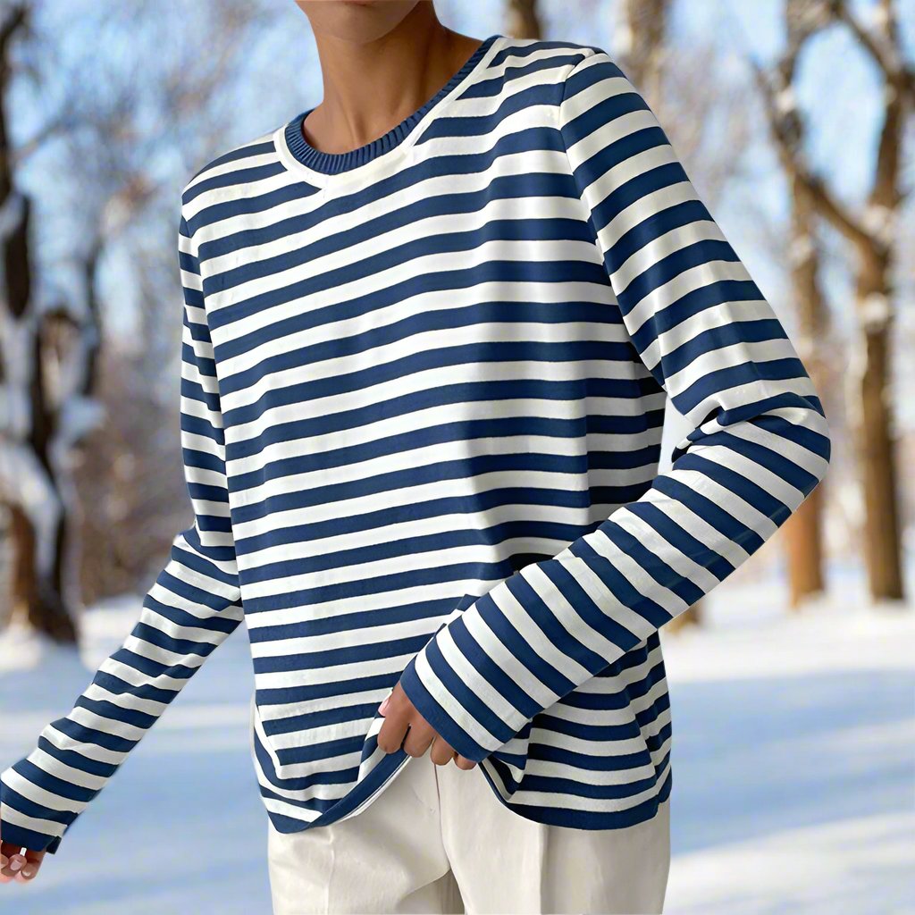 Amelia – Lässiges gestreiftes Damen Langarmshirt