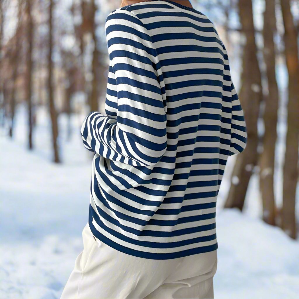 Amelia – Lässiges gestreiftes Damen Langarmshirt