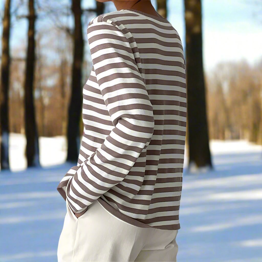 Amelia – Lässiges gestreiftes Damen Langarmshirt