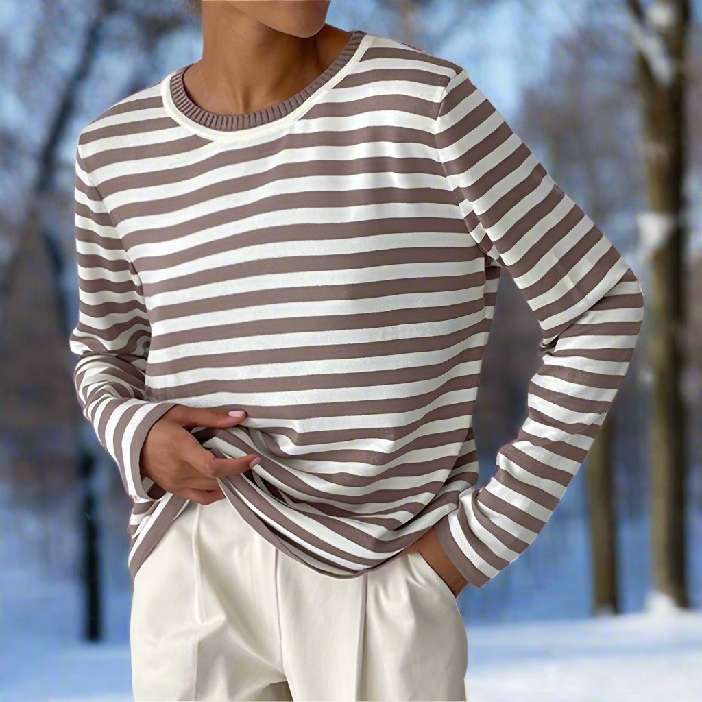 Amelia – Lässiges gestreiftes Damen Langarmshirt