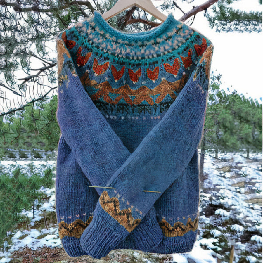 Zofia – Damen Strickpullover Mit Traditionellem Muster