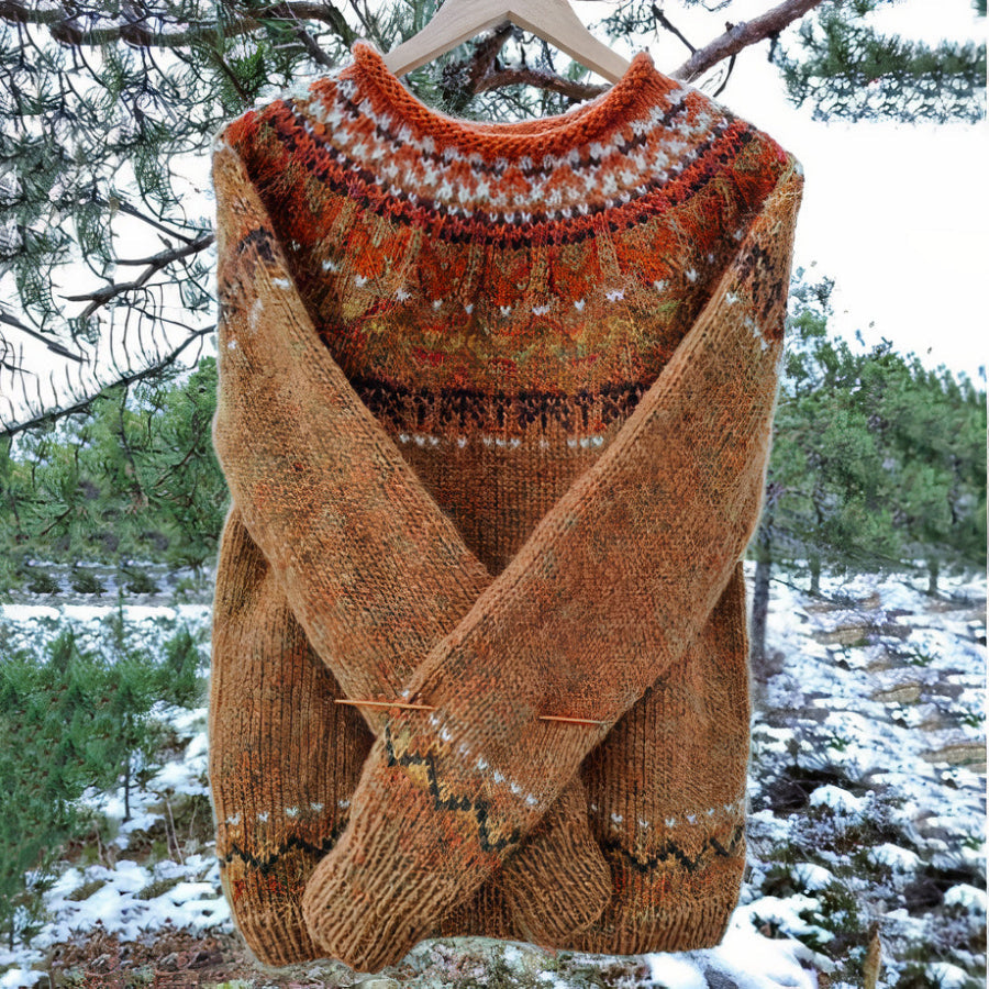Zofia – Damen Strickpullover Mit Traditionellem Muster