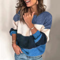 Leah – Lässiger Damen Strickpullover mit Blockmuster