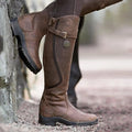 Arden – Hohe Damenstiefel aus Leder mit Schnalle und Profilsohle