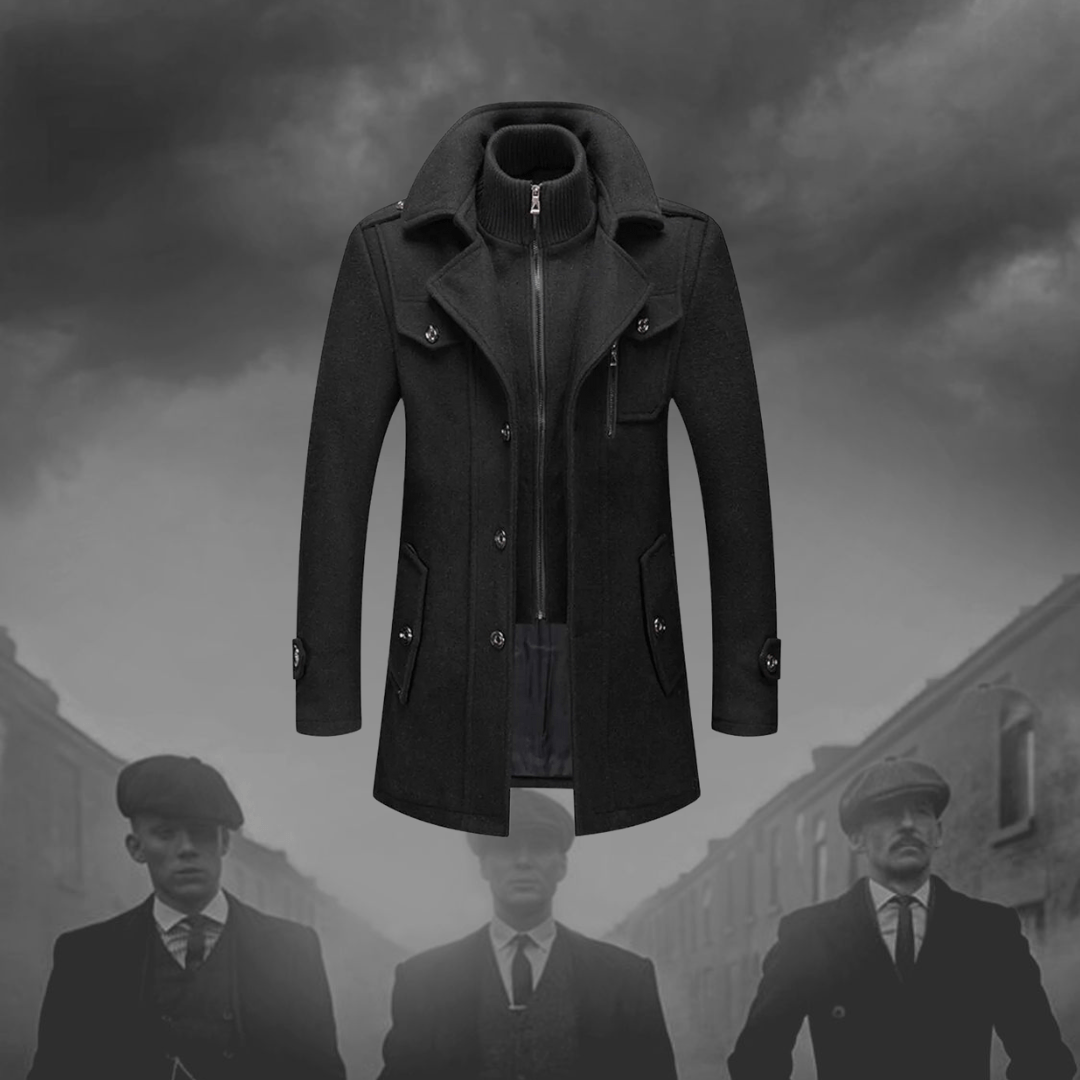 Damien – Klassischer Wollmantel mit Stehkragen Herren