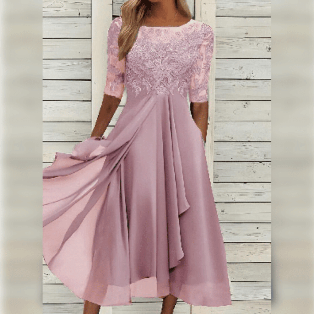 Sophie – Feminines Midikleid mit zarter Spitze