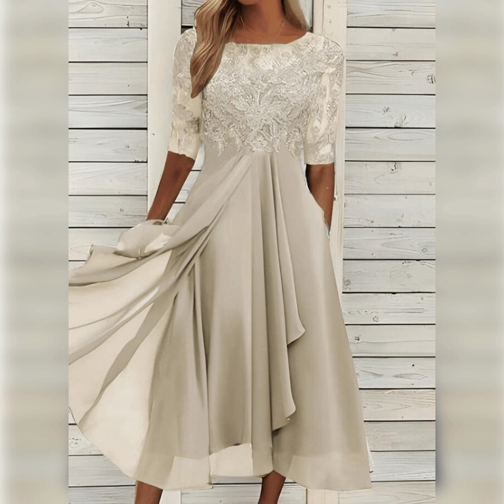 Sophie – Feminines Midikleid mit zarter Spitze