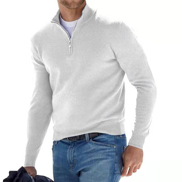 Pullover Herren mit Stehkragen und Reißverschluss - 6 - Annoboutique