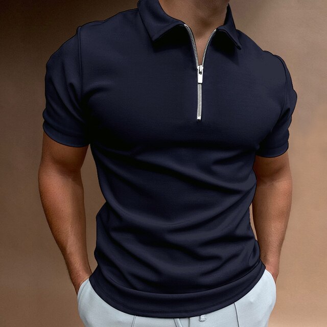 Leon – Herren Kurzarm Poloshirt mit Reißverschluss und Kragen