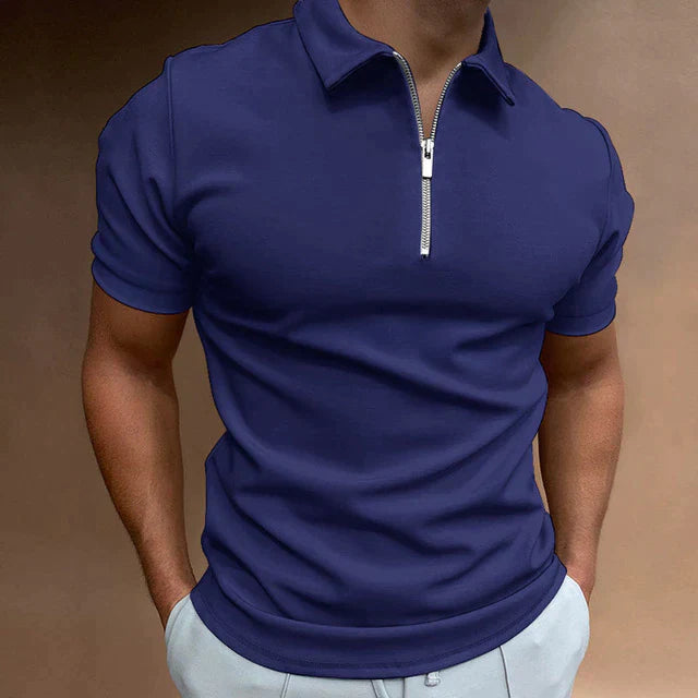 Leon – Herren Kurzarm Poloshirt mit Reißverschluss und Kragen