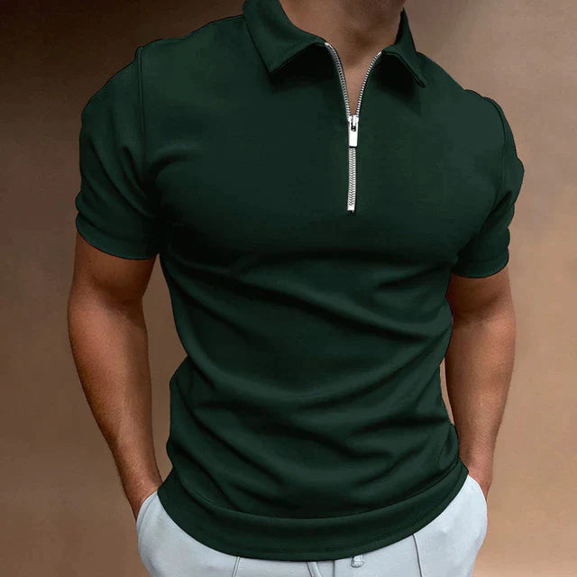 Leon – Herren Kurzarm Poloshirt mit Reißverschluss und Kragen
