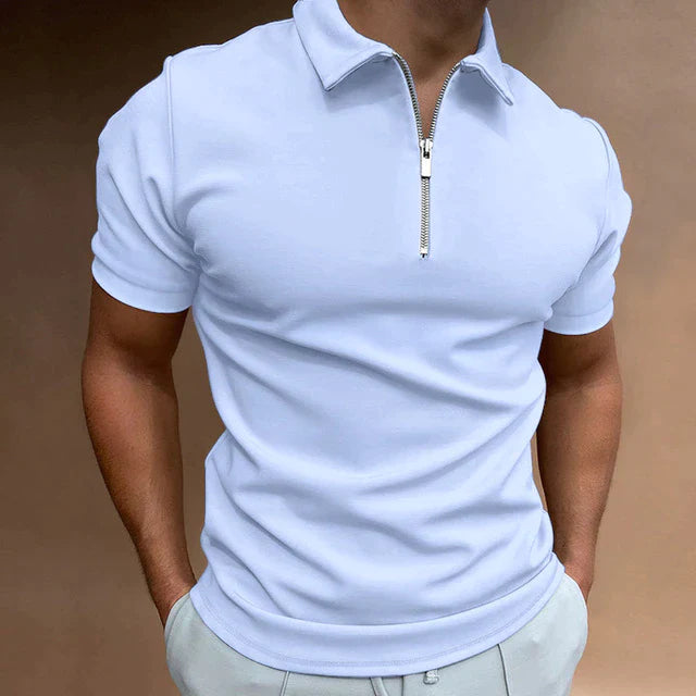 Leon – Herren Kurzarm Poloshirt mit Reißverschluss und Kragen