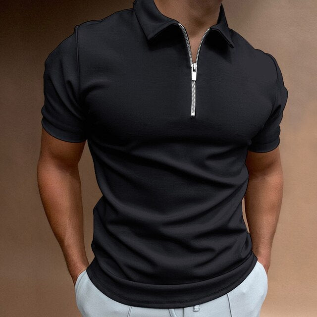 Leon – Herren Kurzarm Poloshirt mit Reißverschluss und Kragen