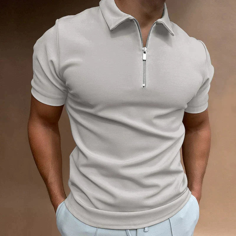 Leon – Herren Kurzarm Poloshirt mit Reißverschluss und Kragen