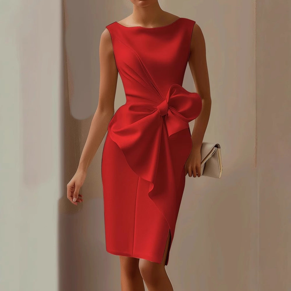 Sophie – Cocktailkleid mit Drapierung und Schleifendetail
